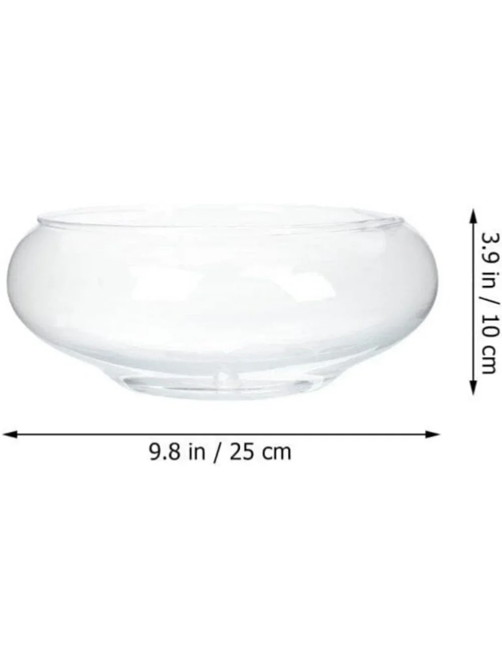 10-Inch Clear Glass Bowl - Large Round Planter for Plants, Centerpiece